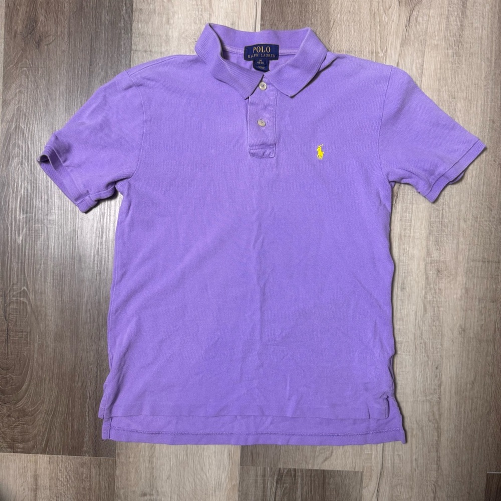 Polo Ralph Lauren collard shirt sleeve polo shirt purple boys